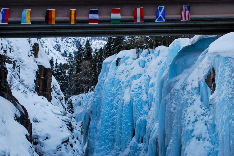Ice climbing park bridge